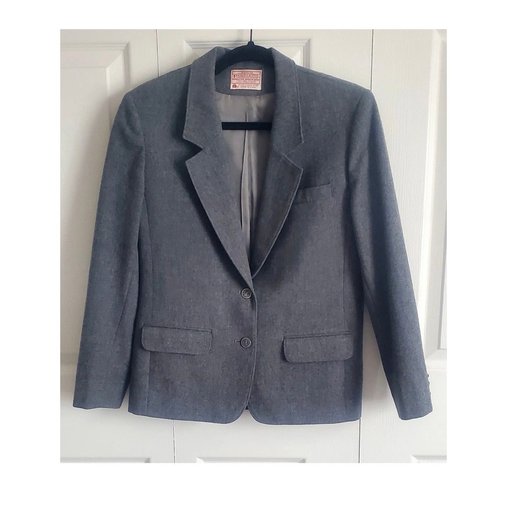 Vintage PENDLETON Women's 100% Wool Blazer; 2 Buttons